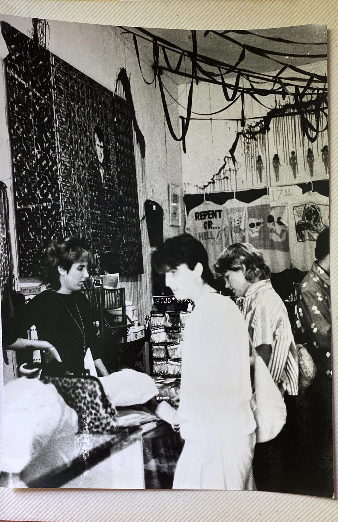 Inside the original store. Rock and roll treasure, wall to wall.