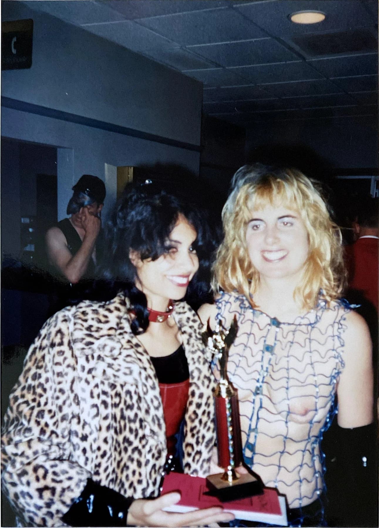 Leopard print and a trophy. Melrose style, on full display.