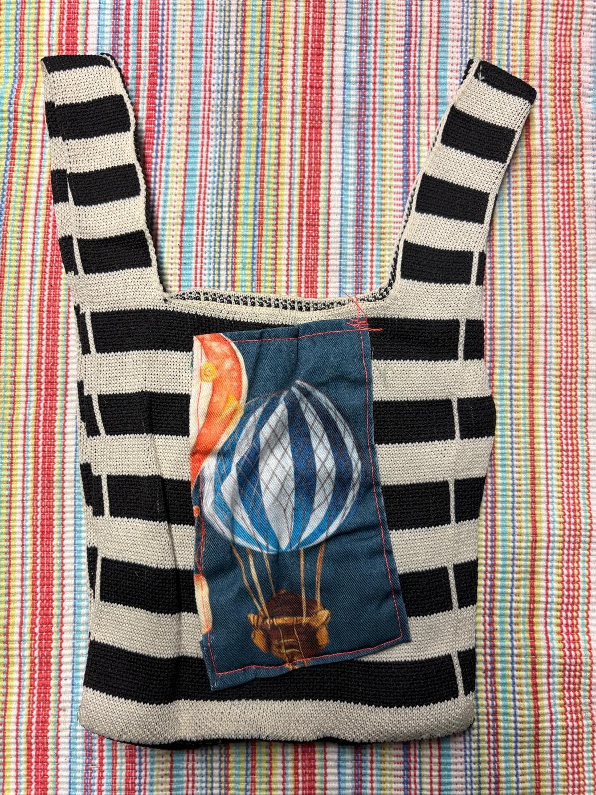 Skeleton Steph Hot Air Baloon Tote print detail