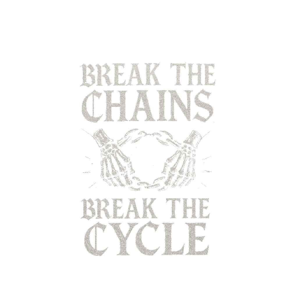 Break The Chains, Break The Cycle print detail