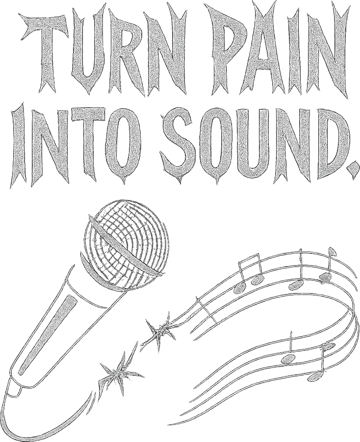 Turn Pain Into Sound print detail