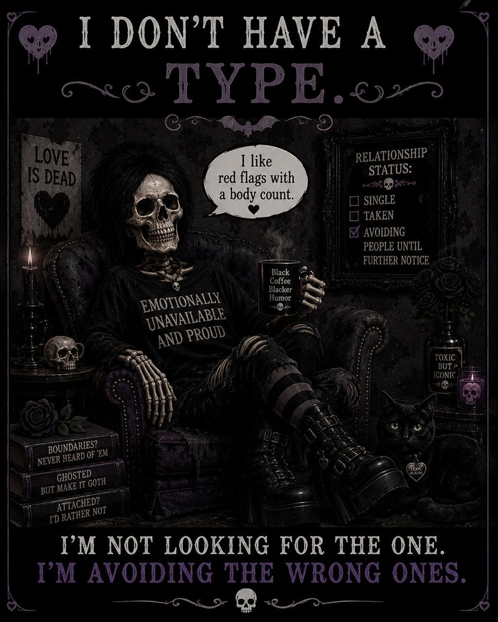 I Don't Have A Type Sticker print detail