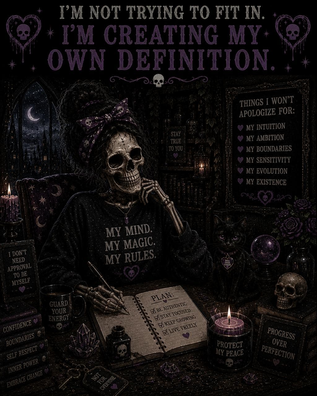 My Mind. My Magic. My Rules. Hoodie print detail
