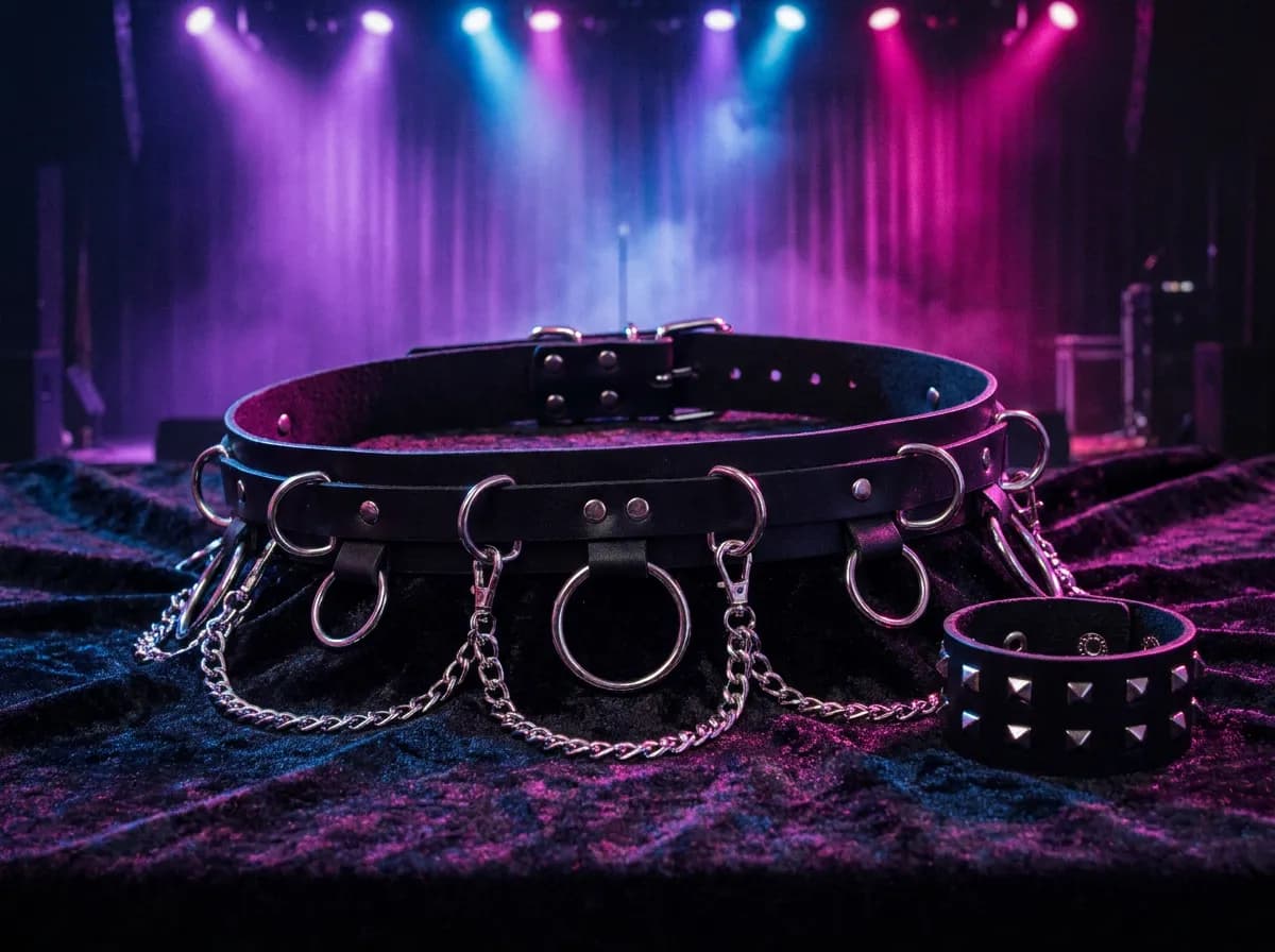 Michael Jackson BAD era bondage belt hardware and bracelet, the kind of Melrose accessories he bought off the rack