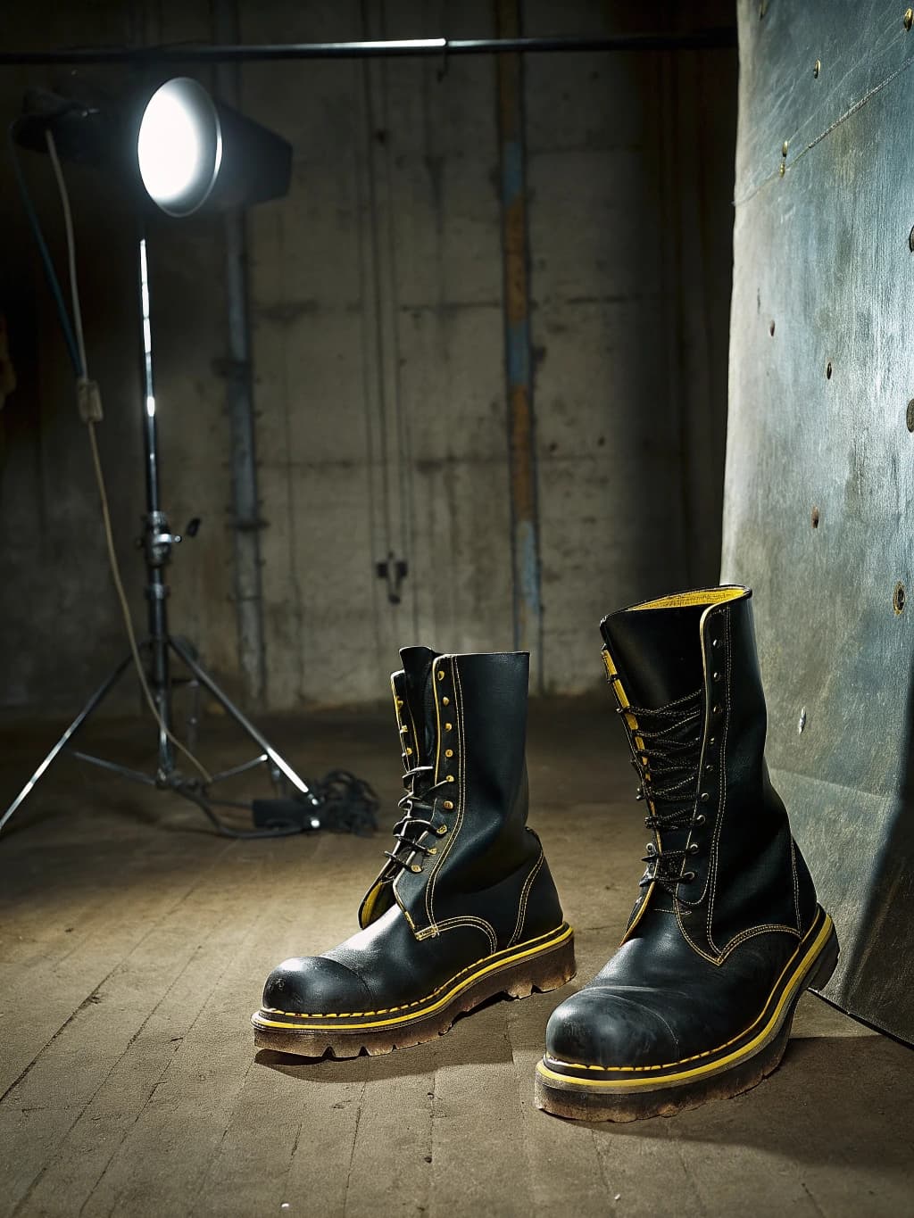Steel Toe Vintage Combat Boots — Mens Platform Boots Alternative