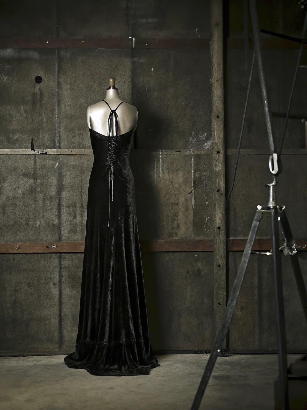 Black Velvet Gothic Maxi Dress