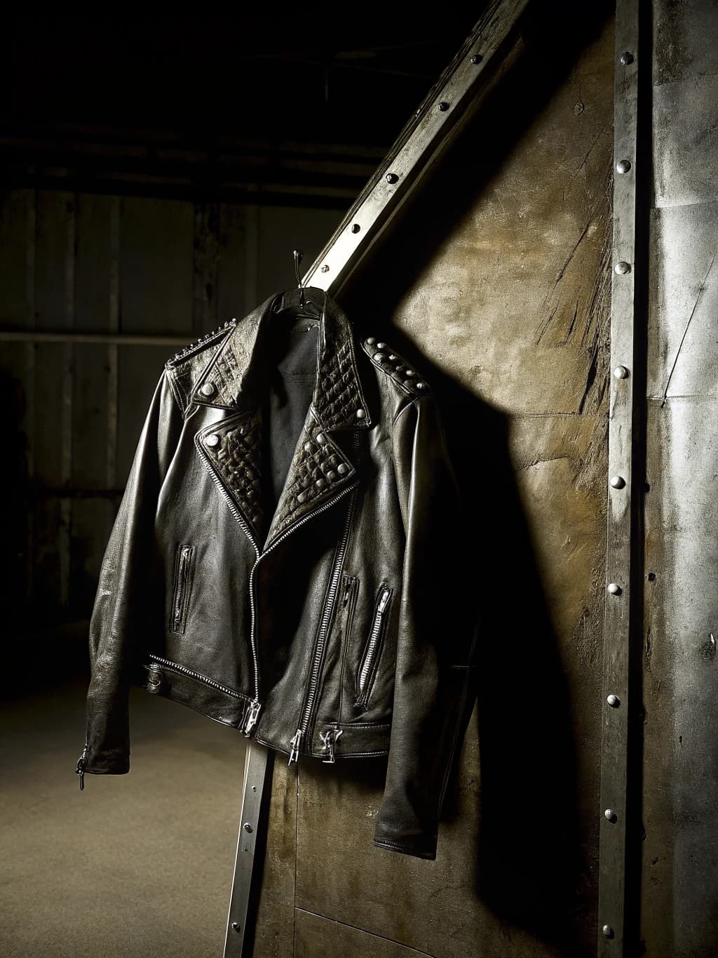 Distressed Leather Motorcycle Jacket