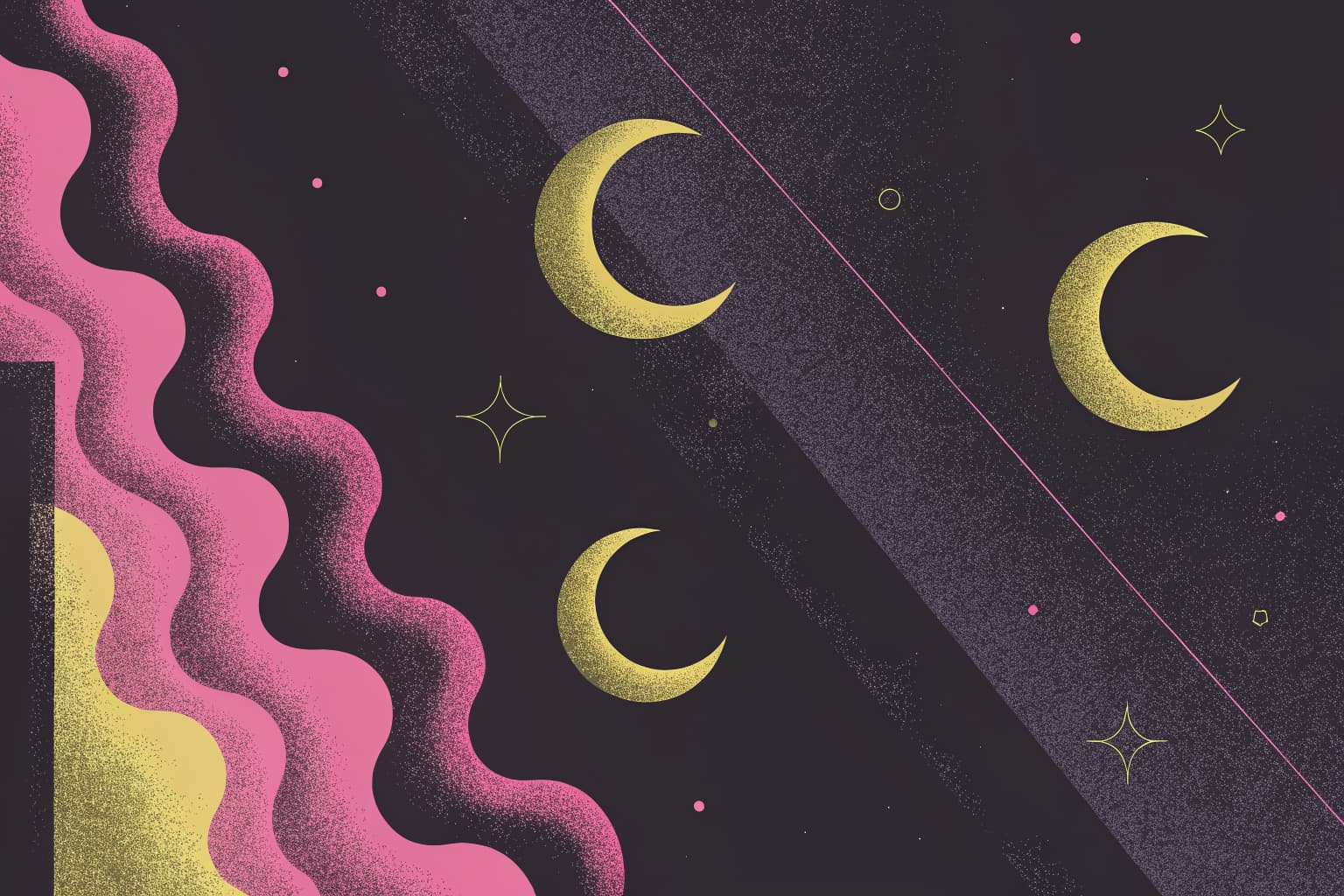 Celestial moonlit background with crescent moons and dissolving color for MindUnmasked
